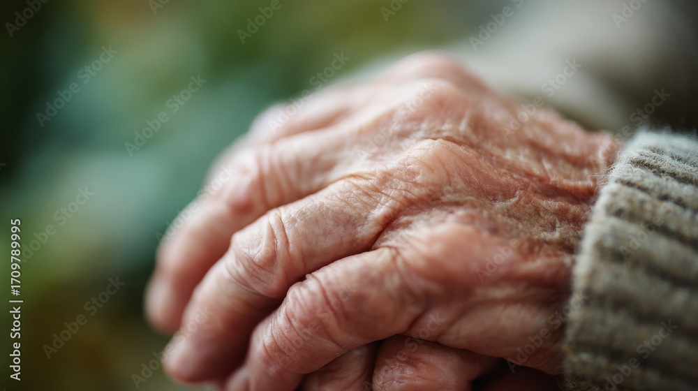 Fototapeta premium Golden years represented by compassionate help and elder dignity