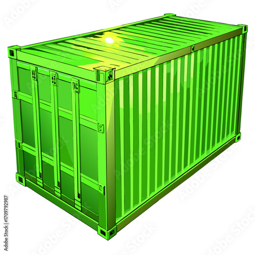green freight container