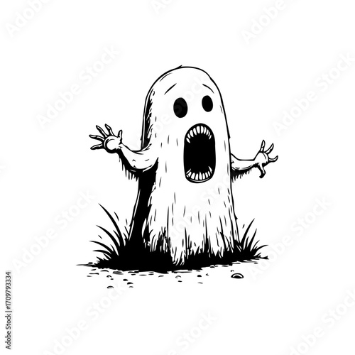 Eerie apparition emerges from shadowy realm offering a glimpse into the supernatural with uncanny