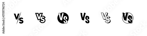 Versus sign. Isolated versus vector set. Vs sign. Isolated vs sign set.