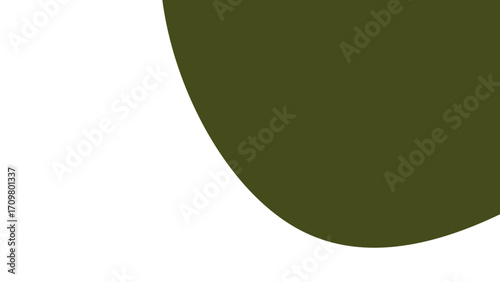 Minimalist graphic background with a flowing dark olive green curve on white, ideal for clean design, branding, or modern presentation. Concept of simplicity and organic flow.