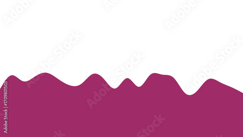 Abstract wavy magenta graphic element on a clean white background, ideal for modern designs, web banners, presentations, or as a serene backdrop.