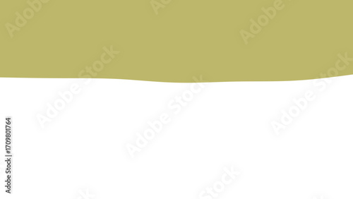 Abstract design featuring a warm olive green color block over a pristine white lower section, separated by a gentle, wavy line. Ideal for backgrounds or graphic elements.