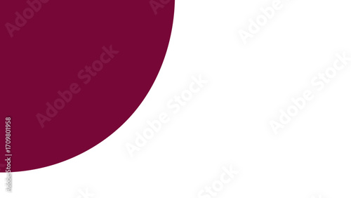 Modern abstract background featuring a bold maroon quarter circle on a clean white field, ideal for design, branding, and presentations.
