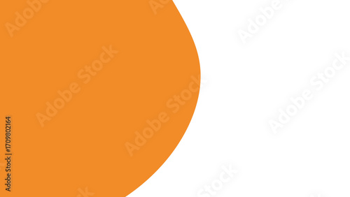 Modern abstract design featuring a vibrant orange curved shape on a crisp white background, perfect for graphic resources, branding, or presentations.