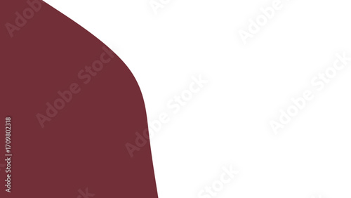 Minimalist graphic design element with a deep red curved border against ample white space, perfect for creative layouts and text overlays.