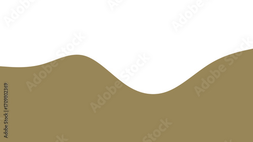Abstract graphic design featuring a smooth, wavy line separating a warm brown tone from clean white space, ideal for minimalist backgrounds and templates.