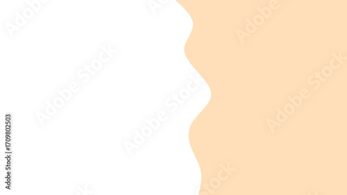 Abstract background featuring a clean, wavy line separating white and soft peach colors, ideal for modern design, presentations, and branding.