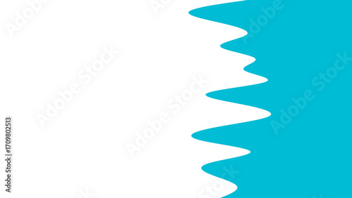 Dynamic abstract background with a vibrant turquoise jagged edge on a clean white field, ideal for modern graphic design, presentations, or digital media.
