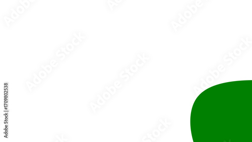 Minimalist white background with a vibrant green curved shape in the corner, offering a fresh, clean, and modern design element for various projects.
