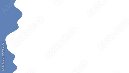 Abstract blue wavy border on a clean white background, ideal for presentations, graphic design, and modern clean layouts.