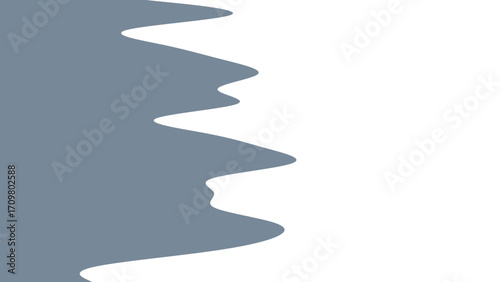 Abstract wavy grey fluid shape on a clean white background, creating a modern and versatile graphic design element. Ideal for branding, presentations, or digital layouts.