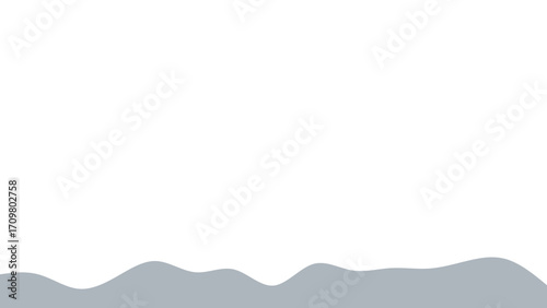 Simple grey wavy shape on a clean white background, offering ample copy space. Ideal for minimalist design, modern presentations, or abstract concepts.
