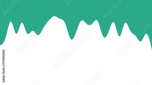 Vibrant teal liquid-like border with an organic wavy edge against a clean white background, perfect for modern design and creative projects.