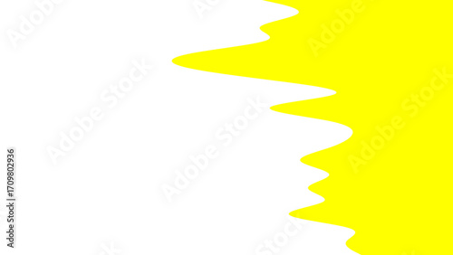 Vibrant yellow wavy abstract shape on a clean white background, conveying energy and modern simplicity. Ideal for graphic design, backgrounds, or creative projects.
