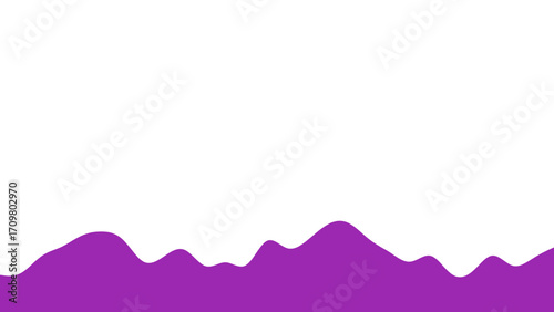 Vibrant purple wavy liquid shape forming an abstract border on a clean white background. Ideal for modern design, presentations, or graphic resources.