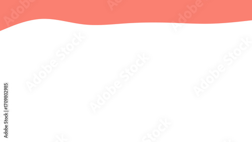 Vibrant coral wavy border on a clean white background, ideal for modern design, banners, or creative presentations. A sleek and minimal template for various commercial uses.