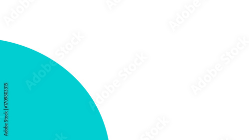 Modern graphic background featuring a vibrant teal quarter-circle shape on a clean white backdrop. Ideal for minimalist design, branding, and digital layouts.