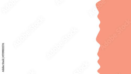 Clean, modern abstract background featuring a wavy peach-colored organic shape on a pure white, versatile for design and copy space.