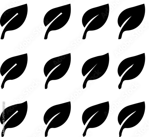 Leaf Icon Set – Eco Nature, Botanical, and Organic Vector Collection