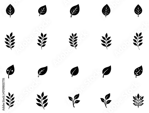 Leaf Icon Set – Eco Nature, Botanical, and Organic Vector Collection