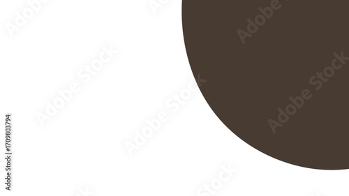 Minimalist abstract design with a dark brown curved shape on a clean white background, offering versatile copy space for graphic projects and presentations.