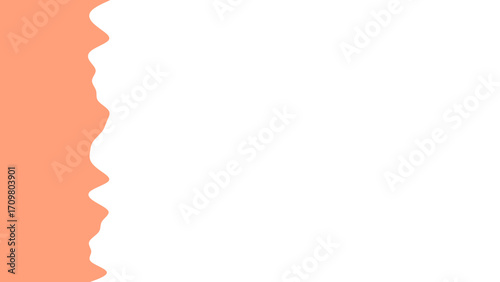 Abstract peach-colored wavy border on a clean white background, offering creative copy space for design, presentations, or branding.