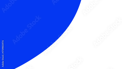 Modern abstract design featuring a bold blue curve against a clean white backdrop, suitable for corporate or digital media.