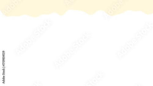Soft light yellow wavy border on a clean white background, perfect for graphic design, branding, food, or cosmetic applications with ample copy space.