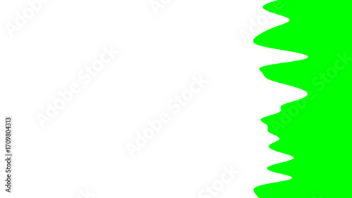 Abstract design featuring a vibrant green wavy border against a clean white background, ideal for modern graphics, transitions, or conceptual presentations.
