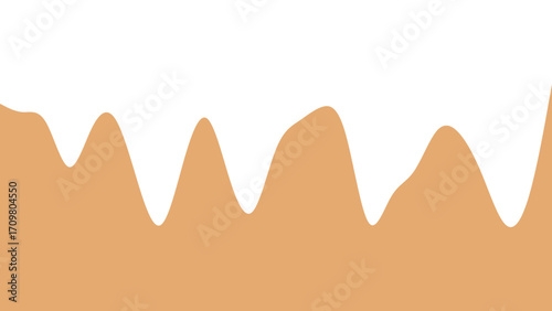 Stylized beige-orange fluid shape on a clean white background, creating a soft, wavy border. Useful for food, cosmetic, or abstract design.