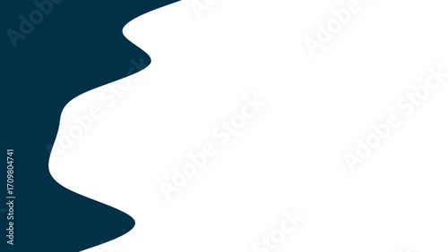 Modern graphic design featuring a flowing dark blue wave shape on a clean white background, ideal for presentations, websites, or corporate branding.