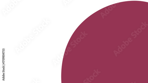 Modern abstract graphic design featuring a bold maroon curved shape on a clean white background. Ideal for digital media, presentations, or creative advertising.