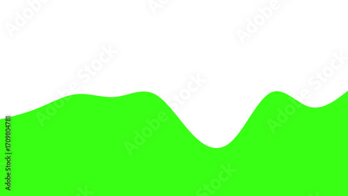 Vibrant green wavy abstract shape on a clean white background, offering modern design flexibility for digital content or promotions.