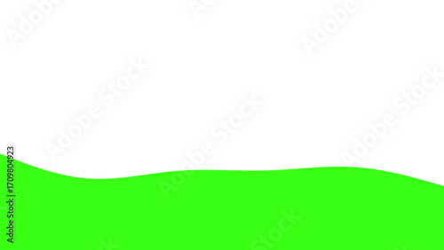 Vibrant green wave shape on a clean white background, ideal for modern design, nature-themed presentations, or a fresh graphic element.