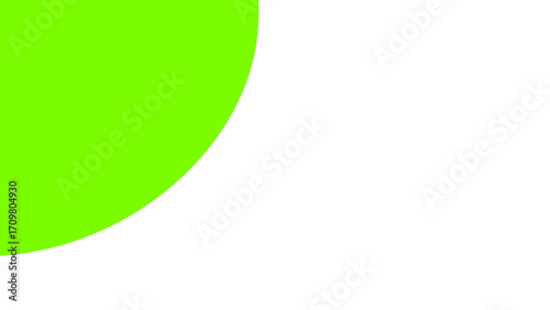 Vibrant green curved shape on a clean white background, offering a fresh, modern, and spacious design element perfect for branding, presentations, or digital layouts.
