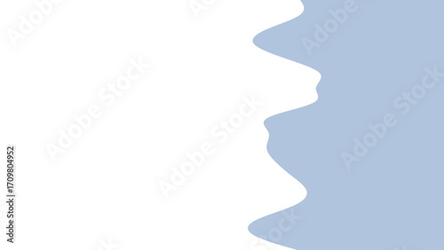 Abstract wavy blue shape on a clean white background, creating versatile copy space. Ideal for modern design, presentations, or digital layouts.