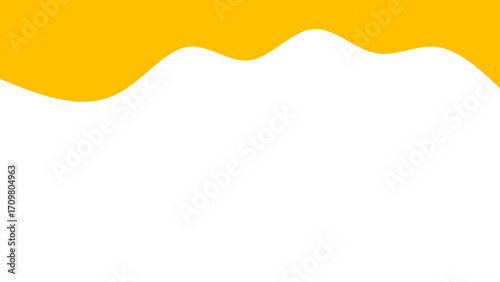 Dynamic yellow wave on a clean white background, perfect for modern designs, presentations, digital art, or playful branding. Abstract graphic element with ample copy space.