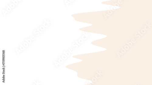 Abstract background with soft beige and white colors, separated by a gentle wavy line. Ideal for minimalist designs, presentations, or product displays.