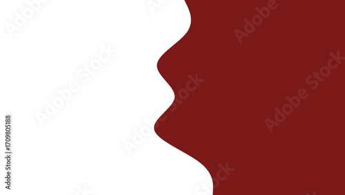 Elegant wavy graphic separating rich maroon and clean white. Ideal for modern backgrounds, presentations, or website design.