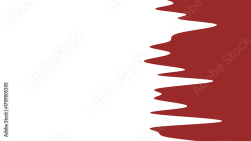Stylized graphic with deep reddish-brown and white, featuring a jagged border reminiscent of the Qatar flag. Ideal for backgrounds, business presentations, or travel content.