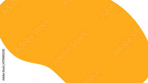 Vibrant orange abstract shape with smooth curves on a clean white background, ideal for modern design, presentation, or branding templates. Evokes energy and creativity.