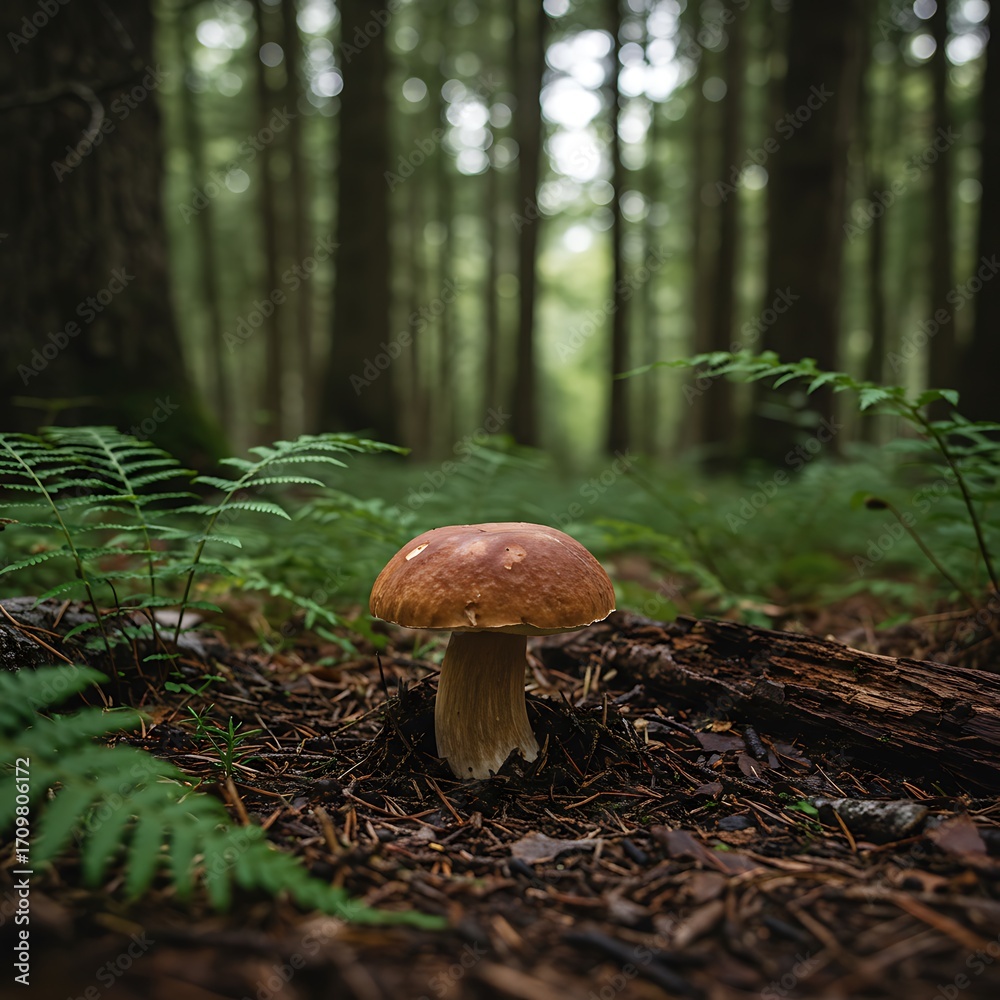 Fototapeta premium Forest Floor Mushroom, Coniferous Woods