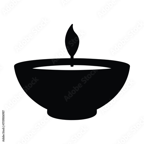 Illustration of a diya oil lamp for diwali festival celebration hinduism traditional light symbol