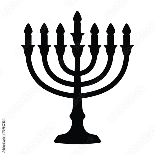 Menorah hanukkah jewish candle holder symbol of judaism holiday celebration vector graphic art