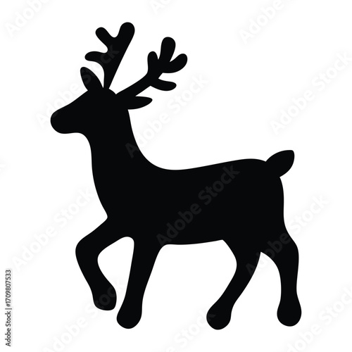 Silhouette reindeer vector illustration christmas holiday season animal design graphic element art, icon