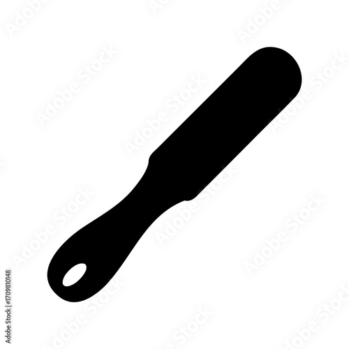 Black silhouette of a foot file rasp for pedicure and foot care