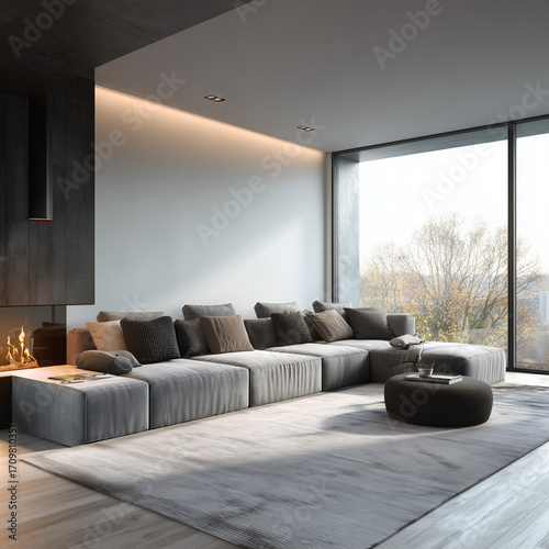 modern living room with sofa