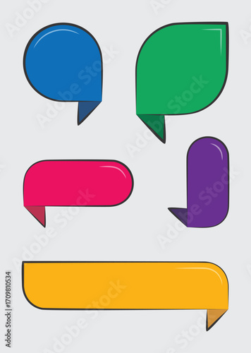Colorful Speech Bubble Collection. Infographic Labels and Tags