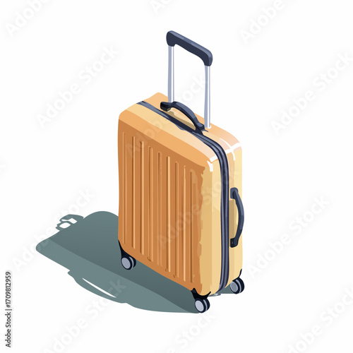 Luggage, suitcase, bag for summer vacation. Travel and transportation concept. Isometric vector illustration.